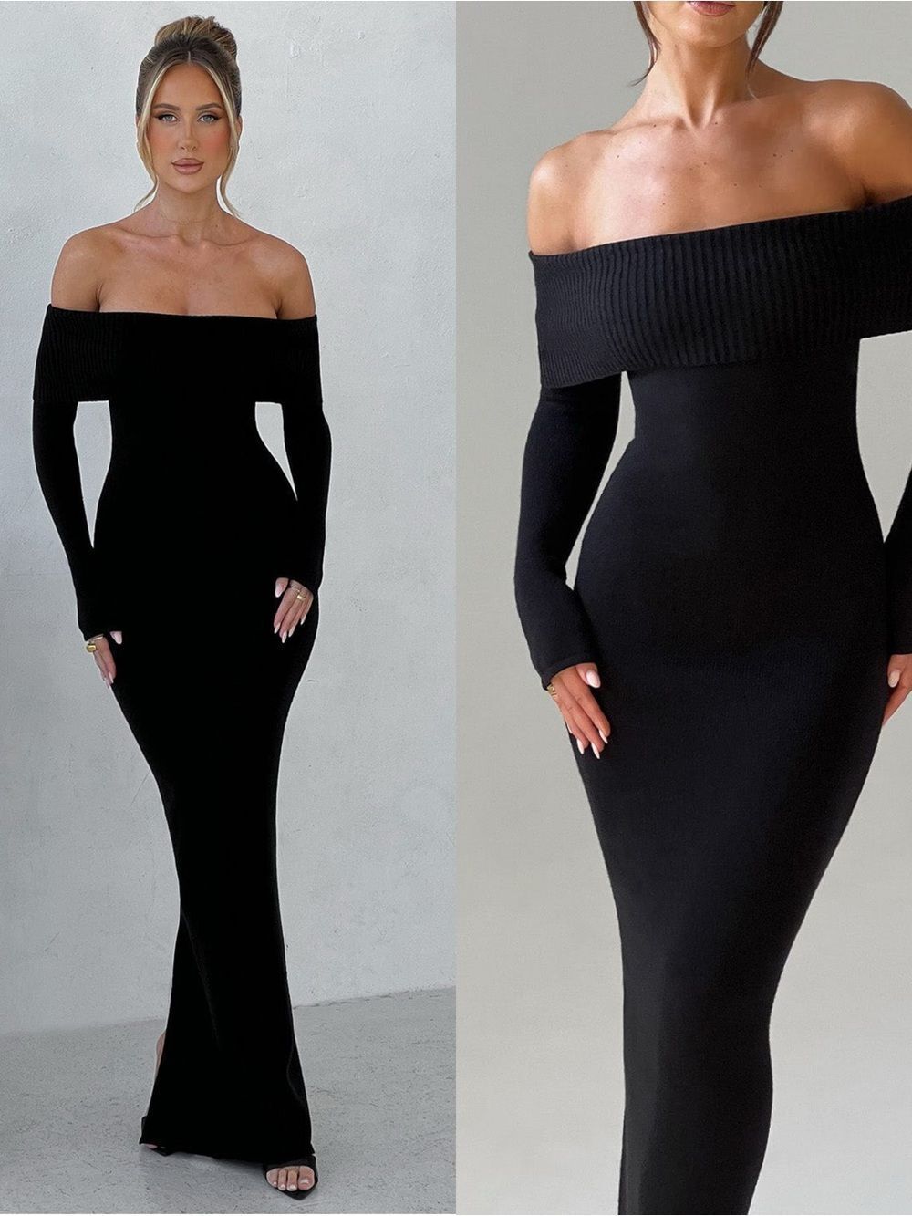 Babyboo Beverley Knit Maxi Black Dress Sweater Size XS